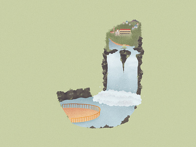 J is for Jajce in Bosnia and Herzegovina 36daysoftype dribbble illustration illustration art lithuania typography