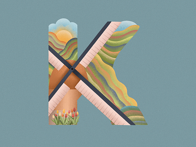 K is for Keukenhof in Amsterdam 36daysoftype 36daysoftype07 amsterdam city dribbble illustration keukenhof lithuania