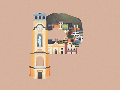 P is for Pachuca in Mexico 36daysoftype 36daysoftype07 dribbble illustration illustration art mexico pachuca