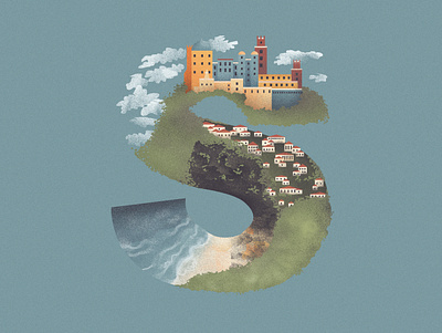 S is for Sintra in Portugal 36daysoftype 36daysoftype07 dribbble illustration illustration art letter sintra typography