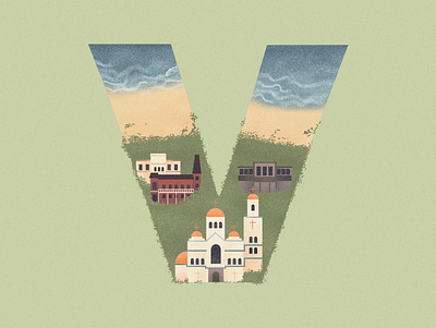 V is for Varna in Bulgar 36daysoftype 36daysoftype07 bulgaria dribbble illustration letter typography varna