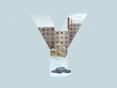 Y is for Yakutsk in Russia 36daysoftype 36daysoftype07 dribbble illustration illustration art letter russia type