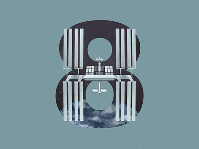 8 is for International Space Station 36daysoftype 36daysoftype07 dribbble illustration illustration art illustrations number space