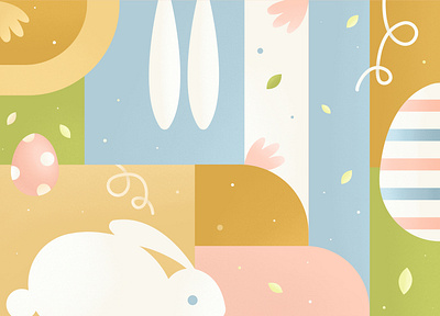 Happy Easter! 2020 bunny dribbble easter easter bunny easter egg illustration illustration art illustration design