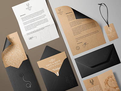 Barono Vila branding deer logo stationery