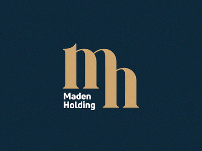 Maden Holding 3d blue brand branding design gold illustration logo mark typography