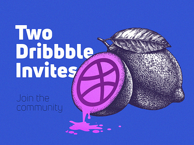 2 Dribbble Invites debut dribbble giveaway hello invitation invite join lemon two