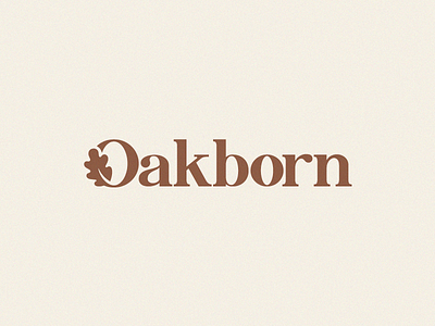 Oakborn ai beige brand branding design leaf letters logo logotype mark o oak oak leaf type vector