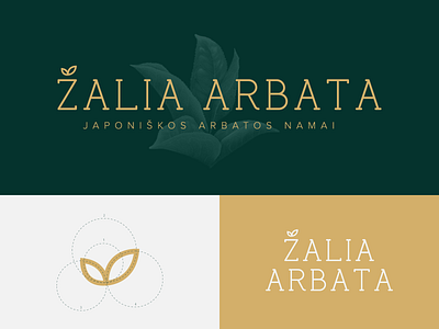 Žalia Arbata ai brand branding design green leaf logo logotype mark package design tea vector