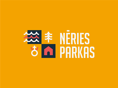 Nėries Parkas brand branding design forest house housing illustration kaunas logo logotype mark river square