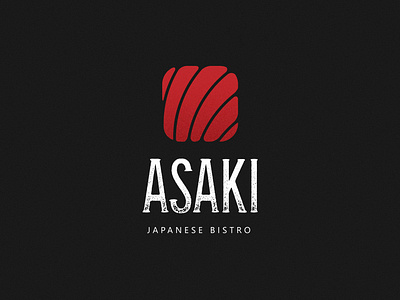 Asaki ai bistro brand branding design food illustration japanese logo logotype mark minimal sushi vector