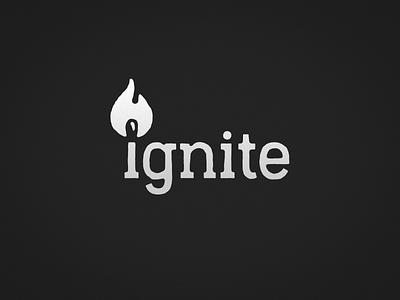 Ignite fire i ignite logo logotype mark matches minimal negative space wordplay