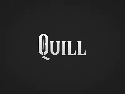 Quill challenge feather logo logotype mark minimal negative space q quill type wordplay