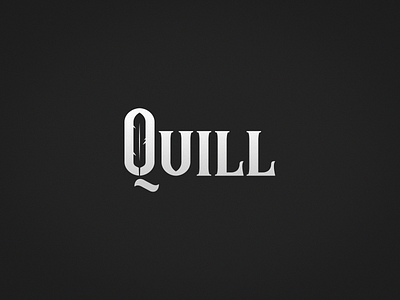 Quill challenge feather logo logotype mark minimal negative space q quill type wordplay