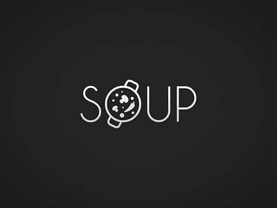 Soup boil bowl food logo logotype mark minimal soup vector wordplay