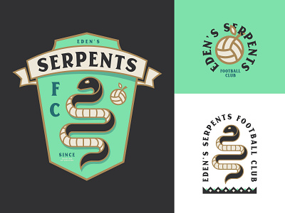 Eden's Serpents apple ball club eden emblem fantasy football football club geometric geometry logo serpent snake