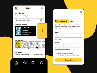 Mobile UI Concept · 8 brutalist contrast dailyui grid illustration mobile mobile app mobile ui mordern ui yellow