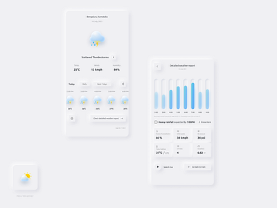 Neu-Weather Concept (Neumorphic Design) branding figma graphic design logo neumorphism ui xd