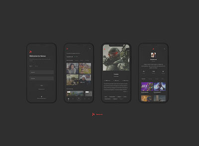 Xenux: Streaming platform for gamers branding graphic design ui