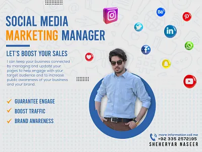 Social Media Marketing Manager | Sheheryar Naseer adobe illustrator branding design graphic design graphic designer illustration logo marketing manager post designs sheheryar naseer smm social media social media designs social media marketing social media marketing manager