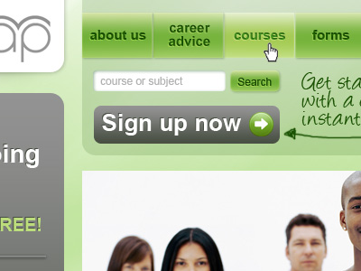 Online Learning Website Homepage green grey learning video website wordpress