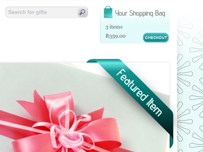 Exclusive Gift Website Homepage aqua ecommerce exclusive gifts modern pattern website