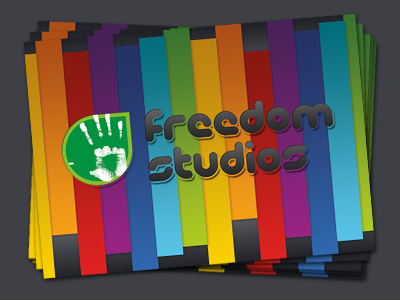 Freedom Studios Business Cards branding business cards colorful design print rainbow