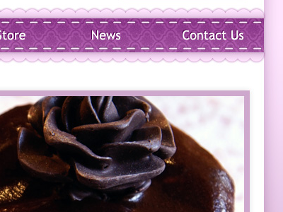 Website for gourmet baked goods baked cakes cookies food pink purple shopping website