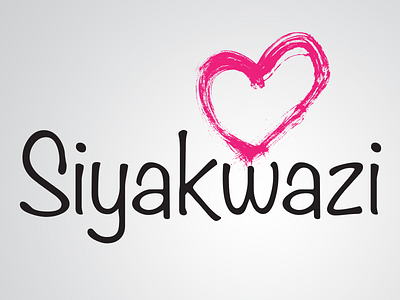 Siyakwazi Logo 02c black brush charity heart logo non profit paint pink smear zulu