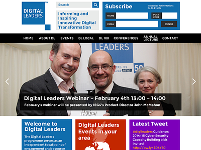 Digital Leaders Homepage blue clean purple red responsive slider website