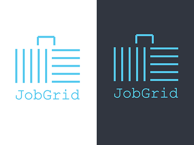 Jobgrid Logo Concept 01 - Square blue briefcase grid job logo simple