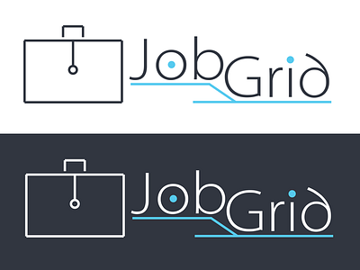 Jobgrid Logo Concept 2 blue briefcase grid job logo simple