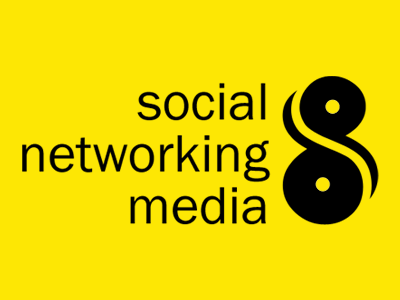 Logo for Social Networking Media black elegant logo simple yellow