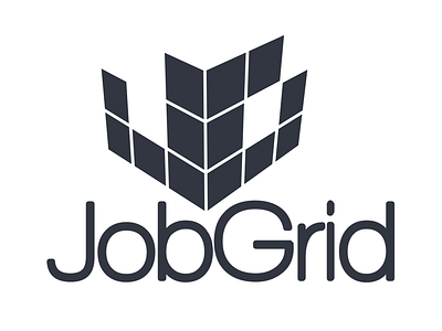 Jobgrid Logo Concept 03c blue cube grid job logo simple