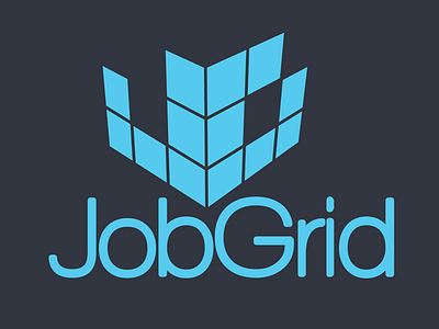 Jobgrid Logo Concept 03d blue cube grid job logo simple