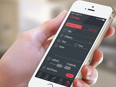 DrugSign - Report A Crime screen app charcoal clean drug grey ios7 iphone modern red