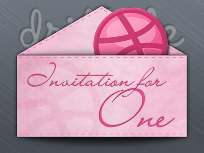 Invitation For One dribbble grey invitation pink