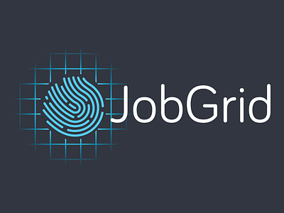 JobGrid Logo - Final Version blue fingerprint grid job logo simple touch