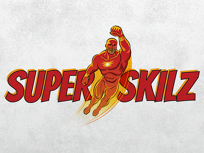 SuperSkilz Logo version 1 comic logo orange red retro superhero