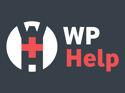WP Help Logo - Dark background charcoal cross help logo red wordpress