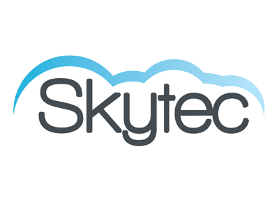 Skytec Logo Concept - Horizontal blue clean cloud grey logo modern simple sky