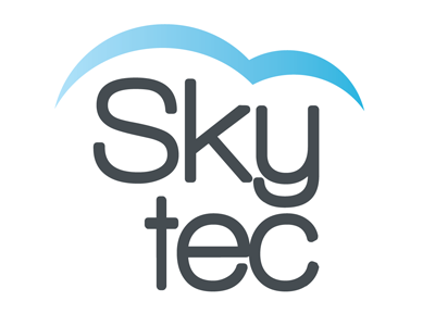 Skytec Logo Concept - Verticle blue clean cloud grey logo modern simple sky