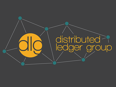 DLG Logo version 1 on dark background circle distributed logo model molecule orange teal web