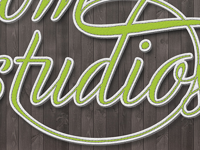 Freedom Studios Typography Wallpaper Detail cursive leather ligatures logo stitched type typography wood