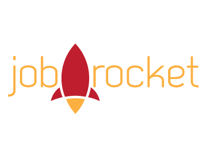 Job Rocket Logo Concept 1 clean logo orange red rocket simple