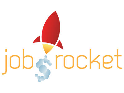 Job Rocket Logo Concept 2 clean dollar logo orange red rocket simple smoke