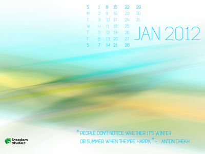 January 2012 Calendar Desktop Wallpaper 2012 blue green january summer wallpaper winter