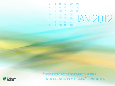 January 2012 Calendar Desktop Wallpaper