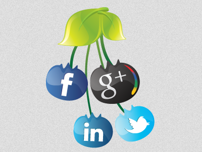 Social Berrries berries berry facebook google icons leaf linkedin social twitter vector