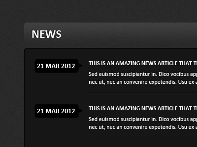 Clean News Section black grey minimalist news texture website